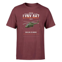 Thumbnail for Westland Lynx AH7 design on dark red t-shirt, single-side print