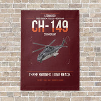 Thumbnail for Leonardo CH-149 Cormorant vertical canvas print - no frame - dark red background