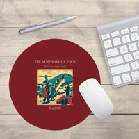 Thumbnail for VINTAGE G4421 - The Symphony On Tour - Designed Mouse Pads design on darkred round