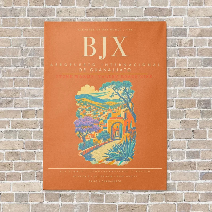Aeropuerto Internacional de Guanajuato BJX - Canvas Framed - Orange