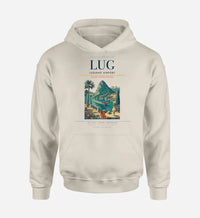 Thumbnail for Lugano Airport (LUG) design on khaki hoodie single-side print
