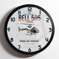 Thumbnail for Bell 505 Jet Ranger X design on light gray framed wall clock
