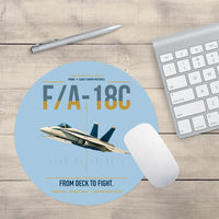 Thumbnail for F-A-18C Hornet design on light blue round mouse pad