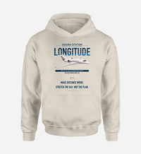 Thumbnail for Cessna Citation Longitude design on khaki double-side hoodie, single-side print