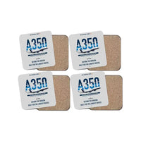 Thumbnail for Airbus A350-1000ULR design on light gray 4 pieces set coaster