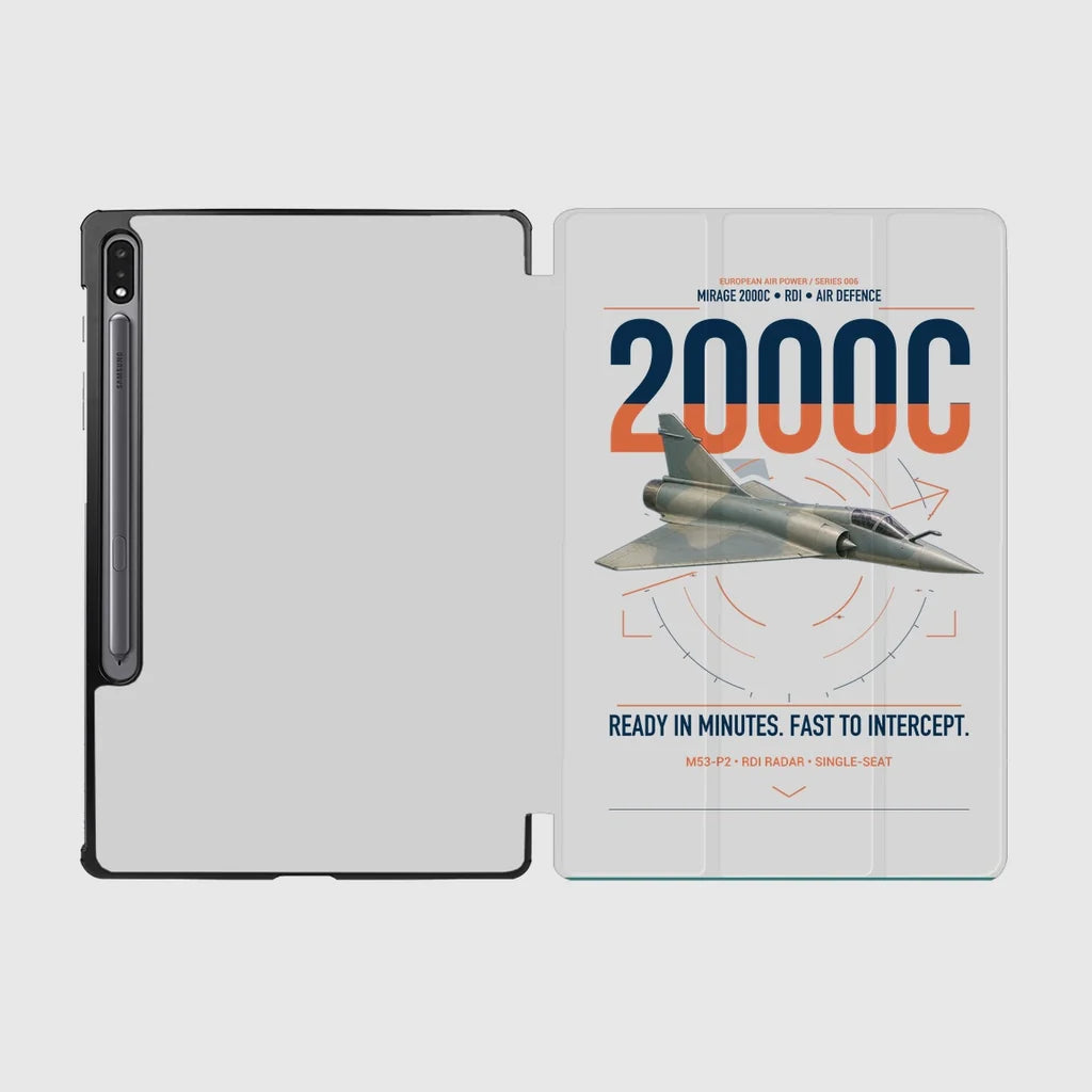 Dassault Mirage 2000C RDI design on light gray samsung tablet tablet case