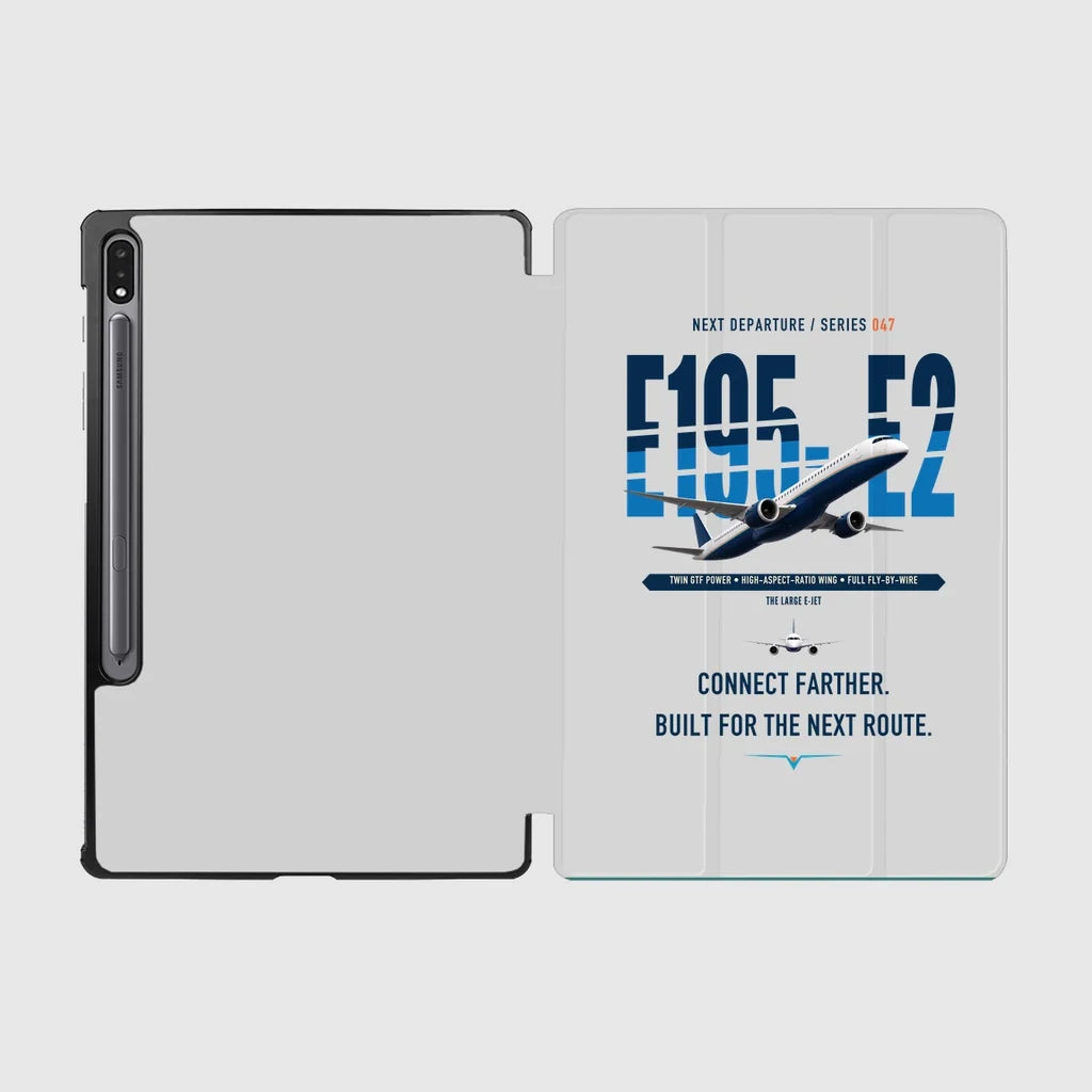 Embraer E195-E2 design on light gray samsung tablet tablet case