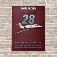 Thumbnail for Bombardier Learjet 28 vertical canvas print - no frame - dark red background