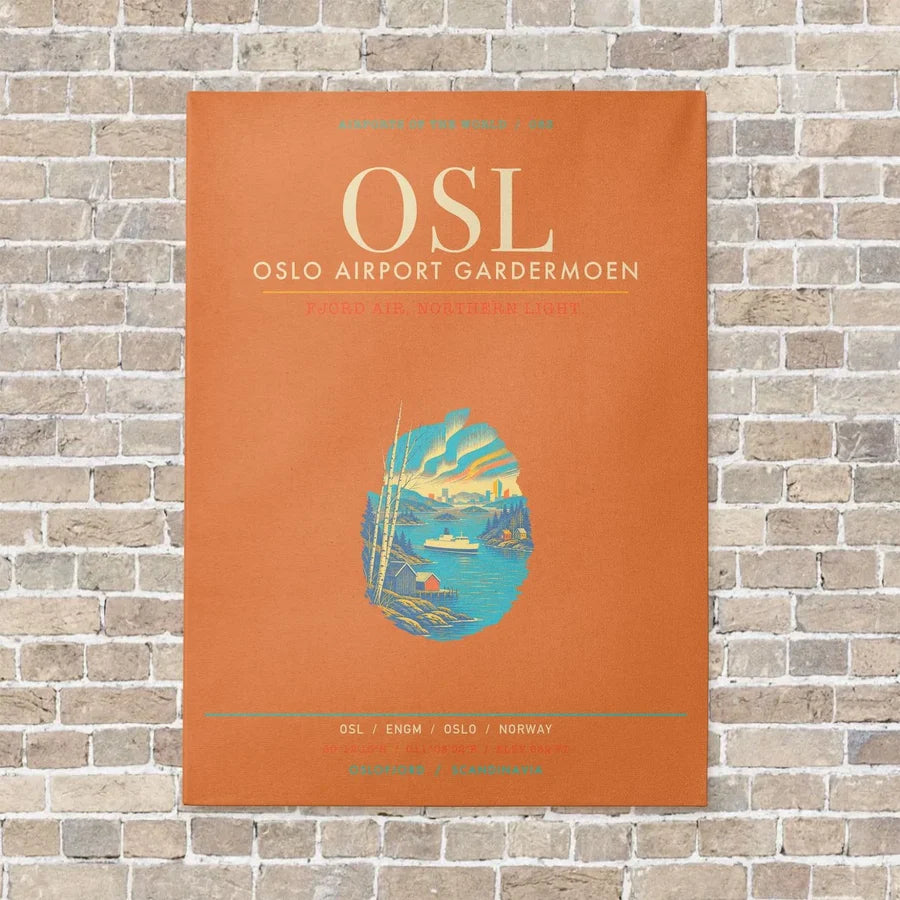 Oslo Airport Gardermoen OSL - Canvas Framed - Orange