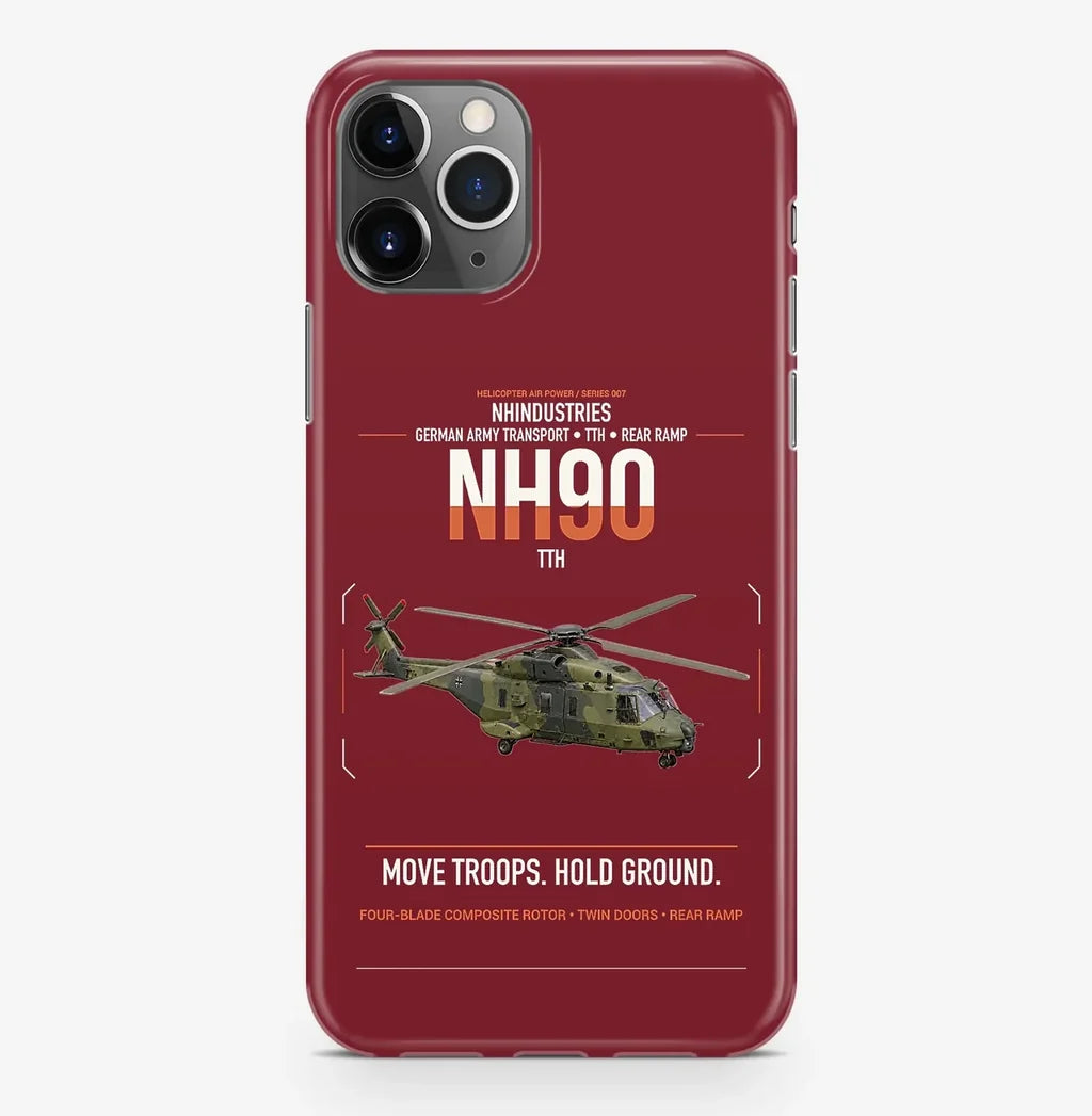 NHIndustries NH90 TTH design on dark red magsafe iphone case, for iPhone Pro Max