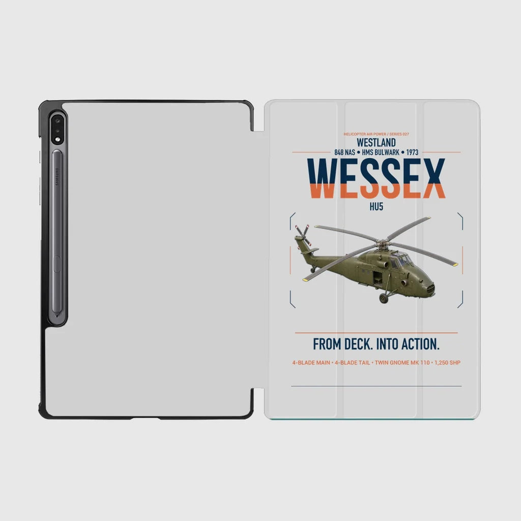 Westland Wessex HU5 design on light gray samsung tablet tablet case