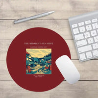 Thumbnail for VINTAGE G4284 - The Midnight Sun Shift - Designed Mouse Pads design on darkred round