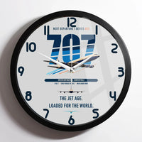 Thumbnail for Boeing 707-320C design on light gray framed wall clock