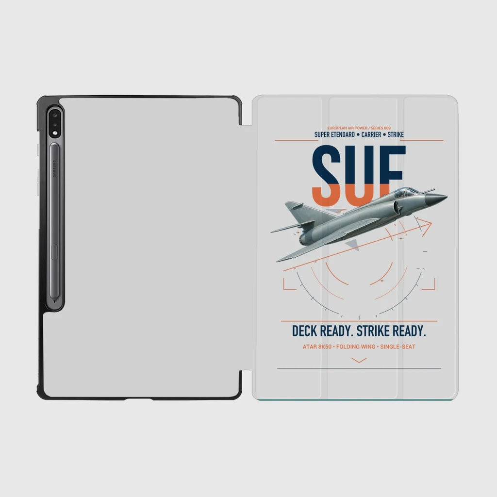 Dassault Super Étendard design on light gray samsung tablet tablet case