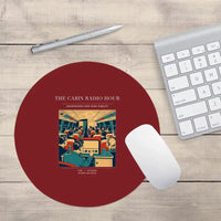 Thumbnail for VINTAGE G4229 - The Cabin Radio Hour - Designed Mouse Pads design on darkred round