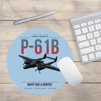 Thumbnail for P-61B Black Widow design on light blue round mouse pad