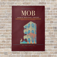 Thumbnail for Mobile Regional Airport MOB vertical canvas print - no frame - dark red background
