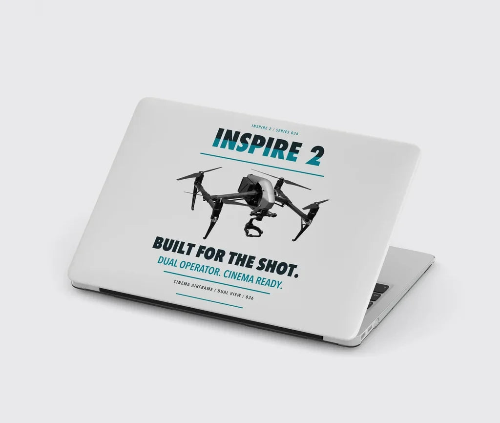 DJI Inspire 2 design on light gray MacBook case