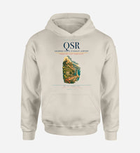 Thumbnail for Salerno Costa d'Amalfi Airport (QSR) design on khaki hoodie single-side print