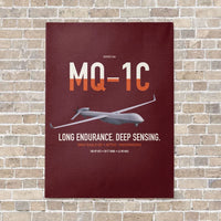 Thumbnail for MQ-1C Gray Eagle ER vertical canvas print - no frame - dark red background