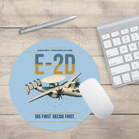 Thumbnail for E-2D Advanced Hawkeye design on light blue round mouse pad