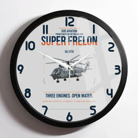 Thumbnail for Sud Aviation SA 321G Super Frelon design on light gray framed wall clock
