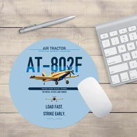 Thumbnail for Air Tractor AT-802F design on light blue round mouse pad