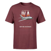 Thumbnail for Dassault Mystère IV A design on dark red t-shirt, single-side print