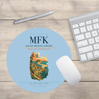 Thumbnail for Matsu Beigan Airport (MFK) design on light blue round mouse pad