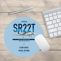Thumbnail for Cirrus SR22T design on light blue round mouse pad