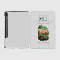 Thumbnail for Quad City International Airport (MLI) design on light gray samsung tablet tablet case