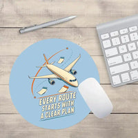 Thumbnail for Every Route Starts With A Clear Plan design on light blue round mouse pad