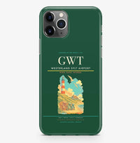 Thumbnail for Westerland Airport (GWT) design on dark green iPhone 16 Pro MagSafe case