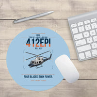 Thumbnail for Bell 412EPI design on light blue round mouse pad