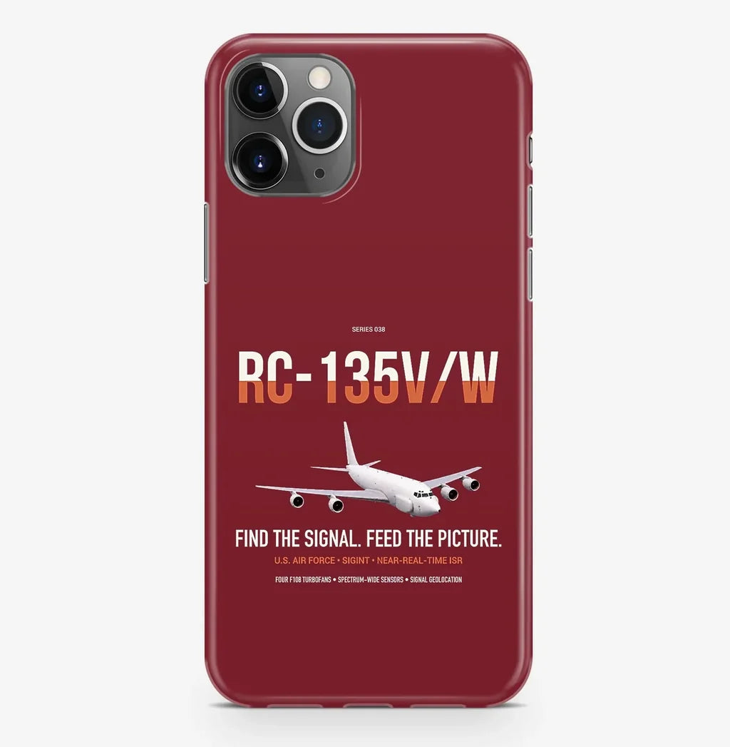 RC-135V W Rivet Joint design on dark red magsafe iphone case, for iPhone Pro Max