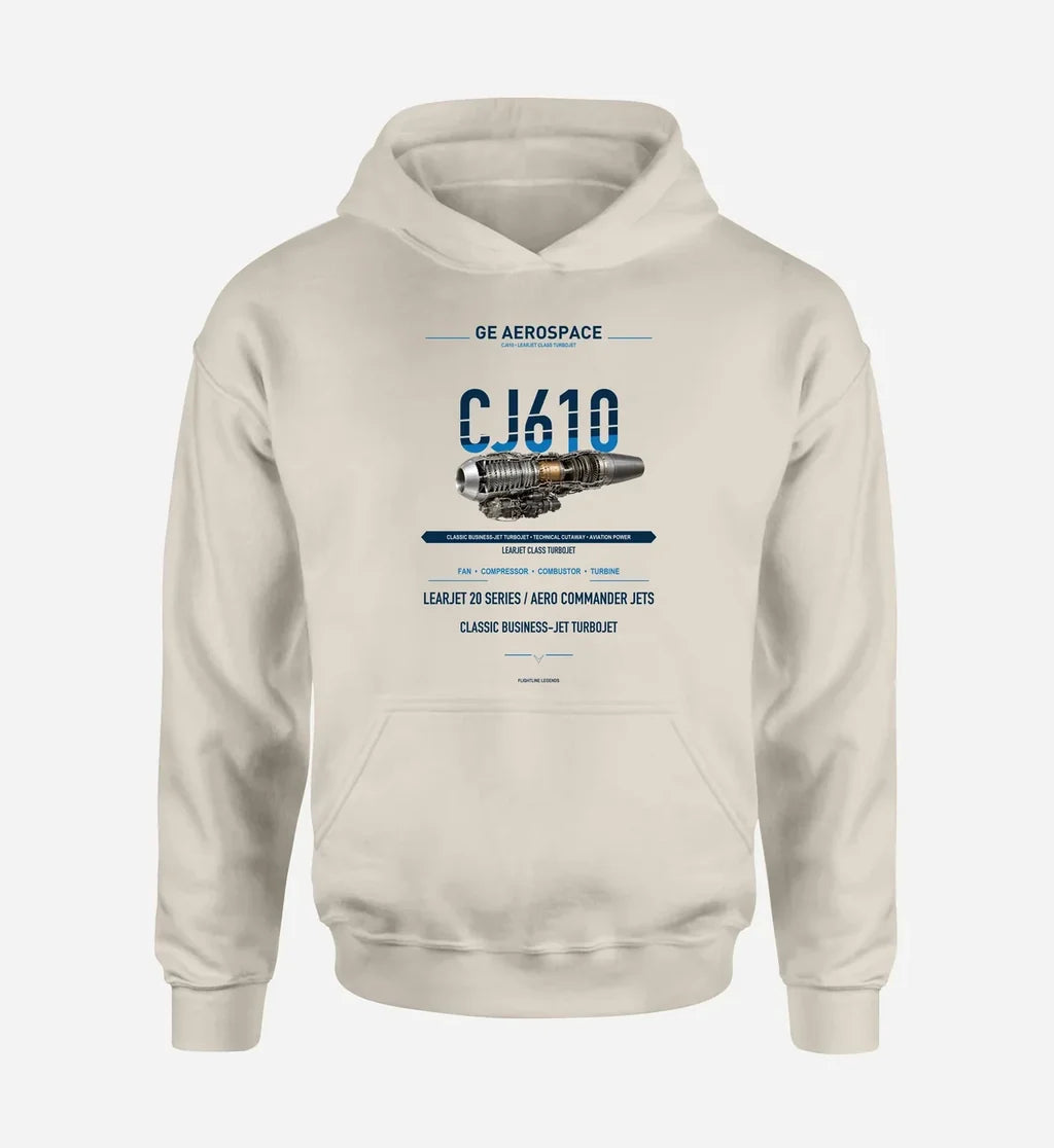 CJ610 design on khaki hoodie single side