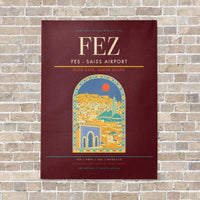 Thumbnail for Fes - Saiss Airport FEZ vertical canvas print - no frame - dark red background