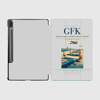 Thumbnail for Grand Forks International Airport (GFK) design on light gray samsung tablet tablet case