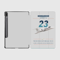 Thumbnail for Bombardier Learjet 23 design on light gray samsung tablet tablet case