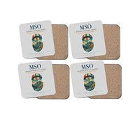 Thumbnail for Missoula Montana Airport (MSO) design on light gray 4 pieces set coaster