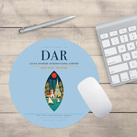 Thumbnail for Julius Nyerere International Airport (DAR) design on light blue round mouse pad