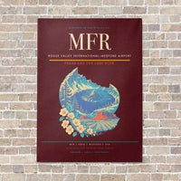 Thumbnail for Rogue Valley International–Medford Airport MFR vertical canvas print - no frame - dark red background