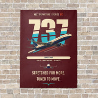 Thumbnail for Boeing 737 MAX 10 vertical canvas print - no frame - dark red background