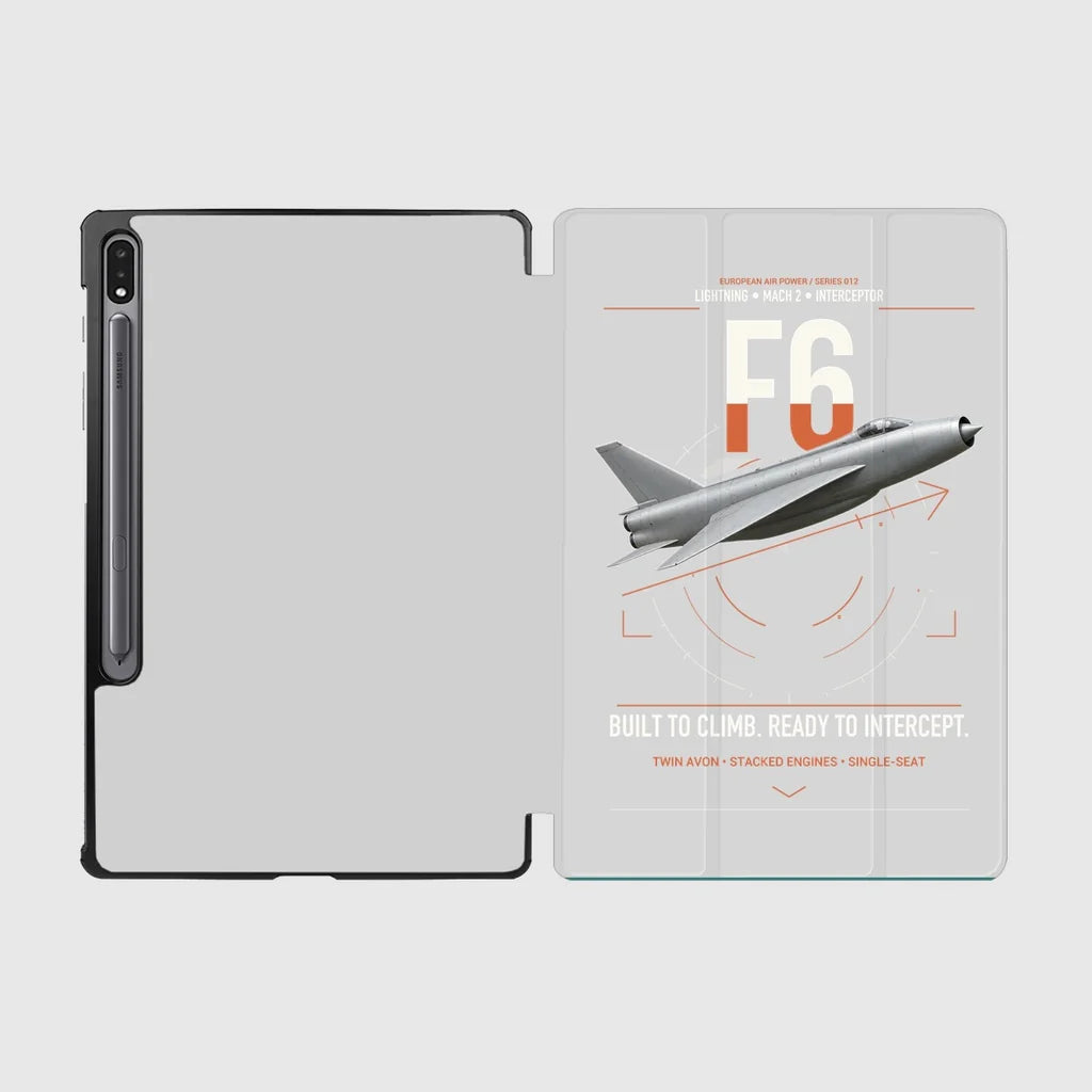 English Electric Lightning F6 design on light gray samsung tablet tablet case