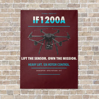 Thumbnail for Inspired Flight IF1200A vertical canvas print - no frame - dark red background