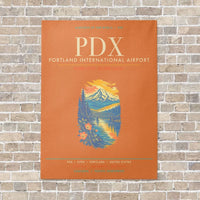Thumbnail for Portland International Airport PDX - Canvas Framed - Orange