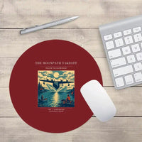 Thumbnail for VINTAGE G4441 - The Moonpath Takeoff - Designed Mouse Pads design on darkred round
