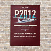 Thumbnail for Tecnam P2012 Traveller vertical canvas print - no frame - dark red background