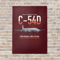 Thumbnail for C-54D Skymaster vertical canvas print - no frame - dark red background