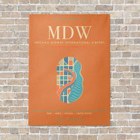 Thumbnail for Chicago Midway International Airport MDW - Canvas Framed - Orange